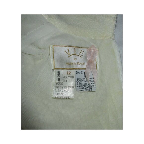 Vintage 80's VIE by Victoria Royal Mock Neck Pearl Beaded Top Hong Kong Size 12 - Picture 7 of 9